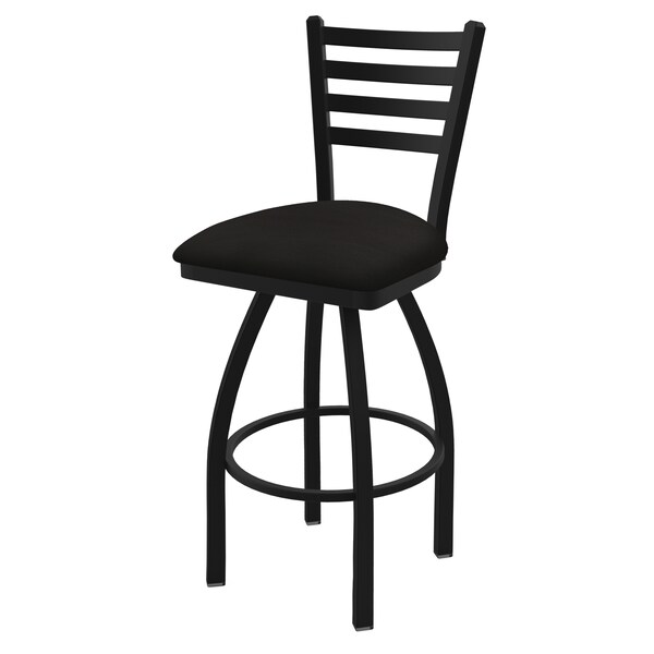 25" Swivel Counter Stool, Black Wrinkle, Canter Espresso Seat